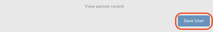 Save User Button A highlighted 'Save User' button in GLASS.